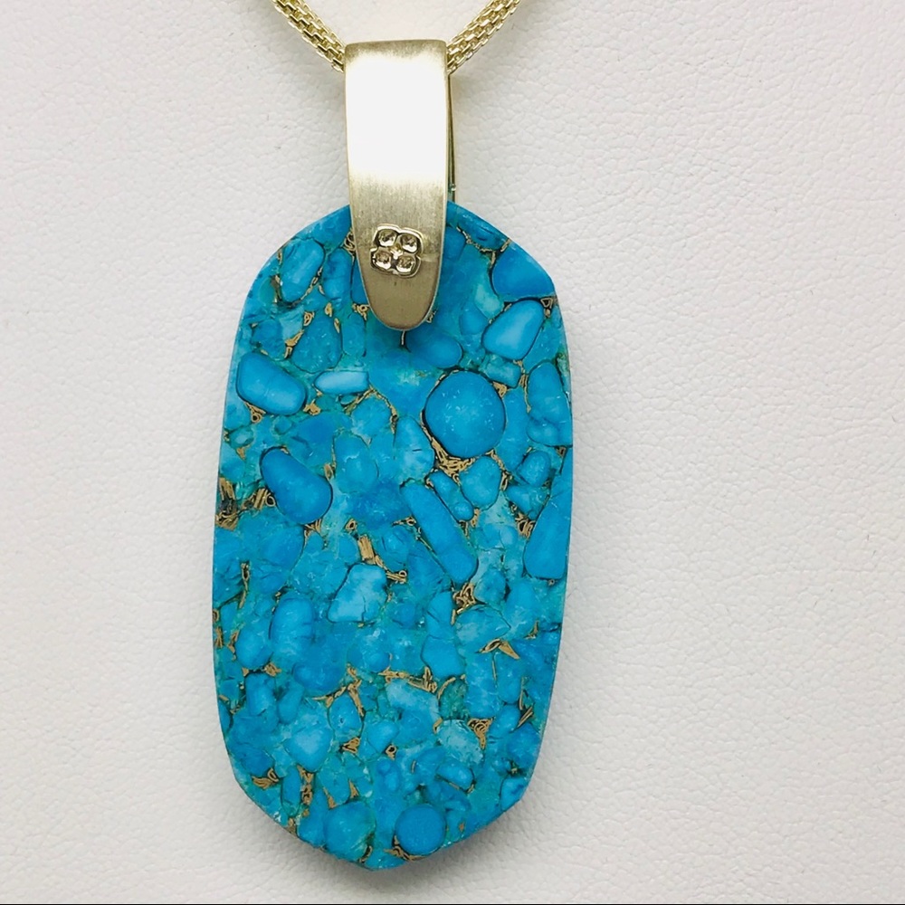 Christmas Sale: KendraScott INEZ turquoise bronze G tone necklace